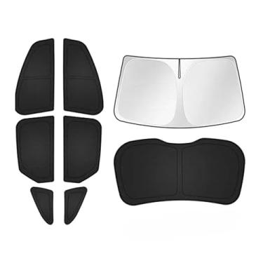 Imagem de T TGBROS Persianas de janela de carro para Ford Edge 2015-2024 para-brisa lateral traseira conjunto completo persianas privacidade para acessórios de borda capa de janela preta dobrável 8 peças