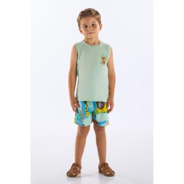 Imagem de Conjunto Regata e Short Infantil Up Baby, Verde, 1