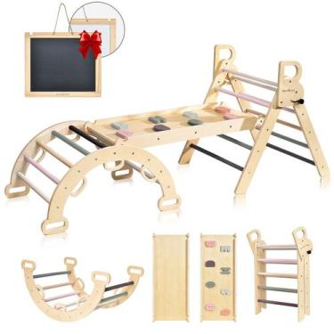 Imagem de Conjunto de escalada BlueWood Pikler Triangle Mauve Pink 2-6 anos