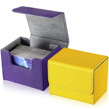 Imagem de Caixas de cartas de baralho Weewooday Leather de tamanho grande para m