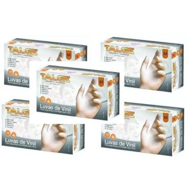 Imagem de 500 Luva Vinil Tamanho M Com Pó - Marca Talge  5Pcts 