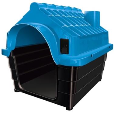 Imagem de Casa de Cachorro grande e médio com proteção UV((N°5) 70X59X58,AZUL)