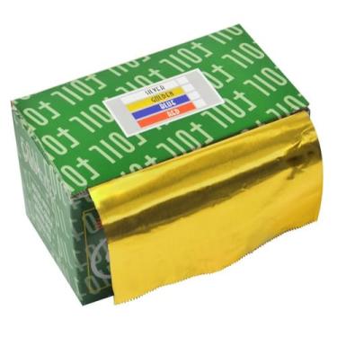 Imagem de Papel Alumínio Amarelo Para Cabelos Rolo 16Micras - 01 Unidade