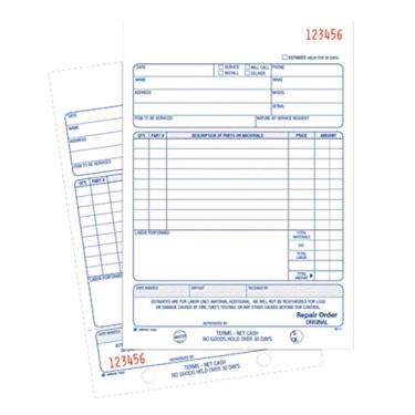 Imagem de Roll Maven Pacote com 10 livros de pedidos de reparo, sem carbono, 2 partes, branco/branco, 5-9/16 x 8-7/16 polegadas, 50 conjuntos