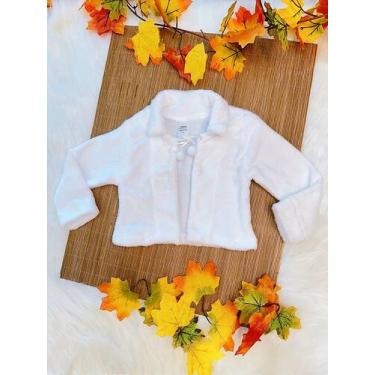Imagem de Casaco Infantil Branco de Lã Teddy Forrado para Inverno - Fabuloso Ate