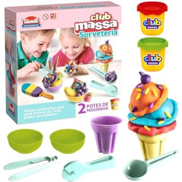 Imagem de Sorveteria de Brinquedo Infantil Modelar Club Massa Mini Sorvete 7 Peças