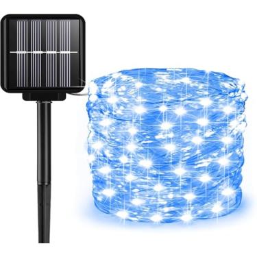Imagem de Fita LED 22m, Luzes de Natal Solares, 200 Unidades, LED Azul, Área Externa, À Prova D'água, Decoração Natal 2025, Decoração Arvore de Natal, Festivo