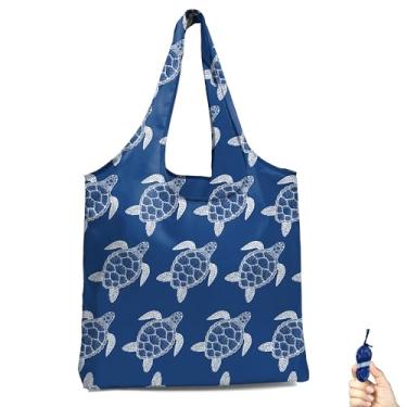 Imagem de BeeGreen Sacola Turtle Ultimate de grande capacidade - Sacola de compras de supermercado reutilizável - Praia, dobrável, compacta, portátil, lavável na máquina