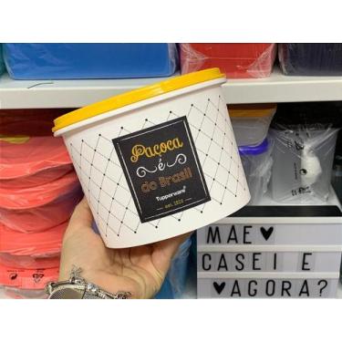 Imagem de Caixa de Armazenamento Tupperware Bistrô 1,7 Litros com Tampa Amarela