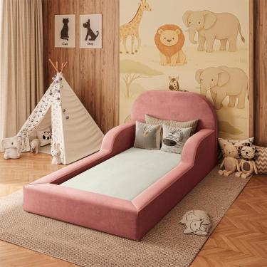 Imagem de Cama Colchão Solteiro Montessoriana Infantil Balaqui Rosa