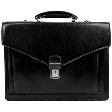 Imagem de Bolsa Maleta de Couro Masculina para Laptop, TIME RESISTANCE, Preto