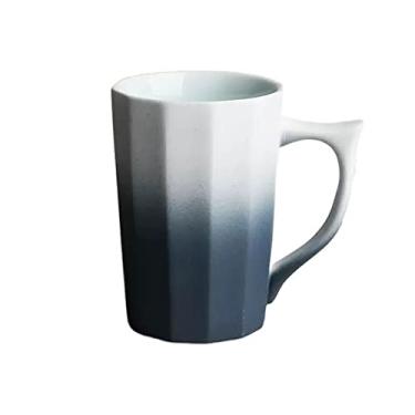 Imagem de Caneca de cerâmica de 350 ml, caneca criativa personalizada, chávena de chá, escritório, copo de bebida, copo de casal, caneca de café de cor gradual (cor: C)