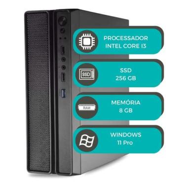 Imagem de Computador Slim MultiPC Intel i3 6ª Geração RAM 8GB SSD 256 GB Windows