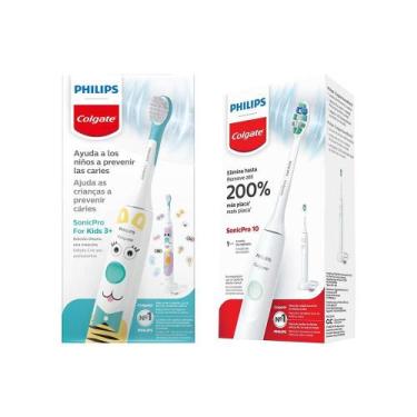 Imagem de Kit Escova de Dente Elétrica Philips Colgate Sonicpro 10 KIds + SonicP