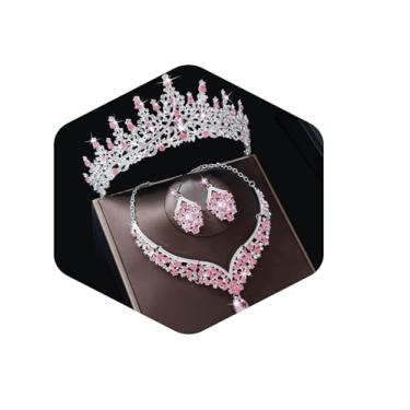 Imagem de Kamirola Tiaras e coroas para mulheres, colar de brincos de tiaras, conjunto de joias de cristal para noivas, festa à fantasia, dia das bruxas, baile de finalistas, joias femininas (TR28), Medium