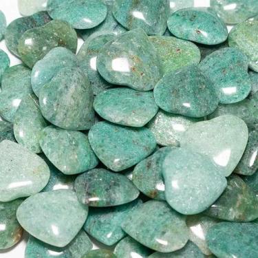 Imagem de 100 Corações VERDE de Pedra Quartzo Para Montagem de Pingente em Ataca