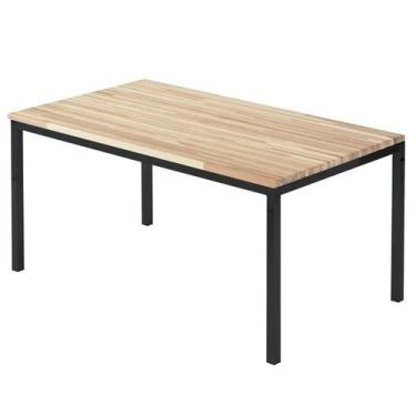Imagem de Mesa de Jantar Retangular Tampo Madeira Maciça 160cmx85cm Smart - Prim