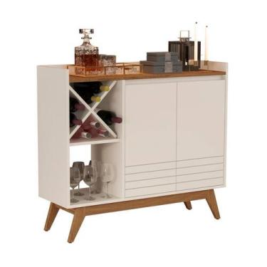 Imagem de Buffet Iaris Retrô Nichos Com Adega Pes Palito Aparador Cantinho Cafe 