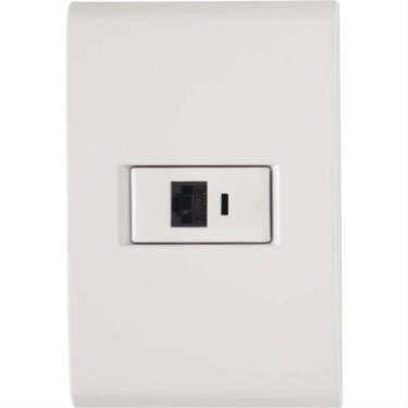 Imagem de Conjunto Liz Branco 4x2 Com 1 Tomada Rj45 Cat:6 - 57170022 - Tramontina Rj45 Tramontina 57170-022