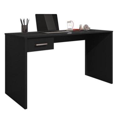 Imagem de Mesa Para Computador Com 1 Gaveta Gávea Preto - MÓVEIS LEÃO