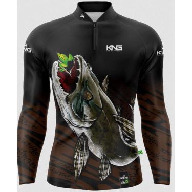 Imagem de Camiseta de Pesca Proteção Solar UV 50+ King Brasil (KFF644)
