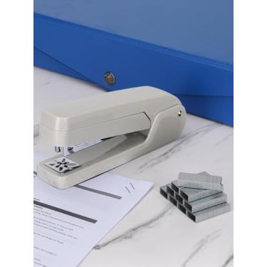 Imagem de Grampeador giratório de braço oscilante, capacidade para 25 folhas, grampeadores de mesa de rotação de 360 graus com 1000 grampos para encadernação de livreto ou livro, cinza