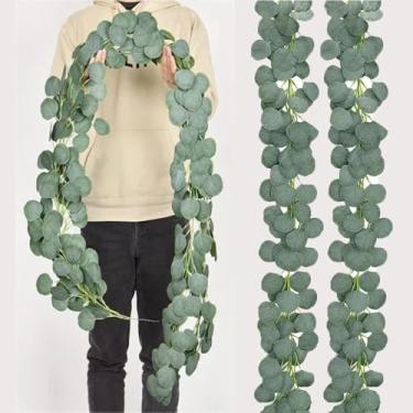 Imagem de 198 cm, flores artificiais de eucalipto, videiras para casamento, casa, quarto, guirlanda, arco de jardim, plantas falsas, decoração ao ar livre