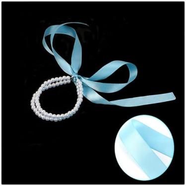 Imagem de Tornozeleira com laço de pérola com corrente de pé descalço com corrente de pé ornamentos acessórios de joias, Diameter 7cm, Poliéster