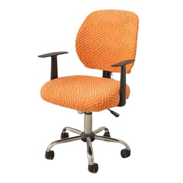 Imagem de Lzyjckh Capas para Cadeiras de Escritório e Computador Capa Elástica para Cadeiras de Computador - 2 Peças Protetor Universal Giratório para Mesa para Escritório e Casa,Orange