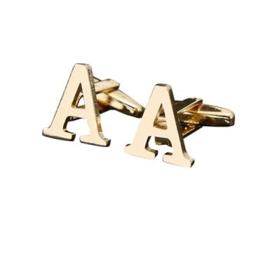 Imagem de Abotoaduras de letras personalizadas com inicial de acessórios, One Size, Aço inoxidável, Ágata