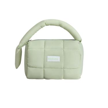 Imagem de Bolsa de maquiagem pequena com estampa de mármore - Organizador de cosméticos e higiene pessoal portátil feminino, Verde, Bolsa cosmética