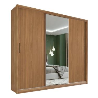 Imagem de Guarda Roupa Dalila Quarto Com 3 Portas E 4 Gavetas Espelho Amendola-off White