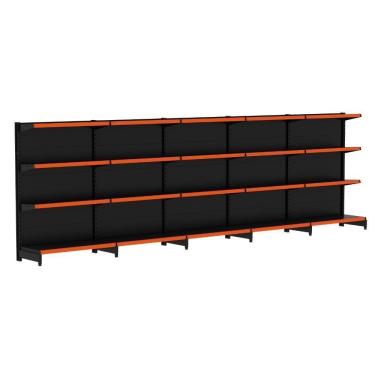 Imagem de Kit 5 Módulos De Gôndolas Parede 1,37 Fit40 Amapá Expositor Preto