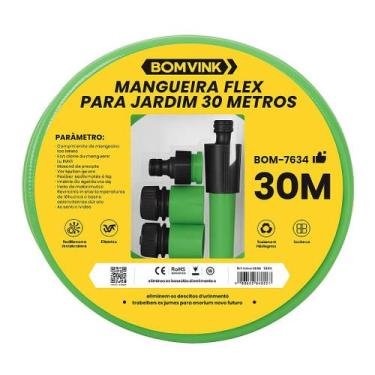 Imagem de Mangueira De Jardim 30 Metros Reforçada Bomvink - Verde