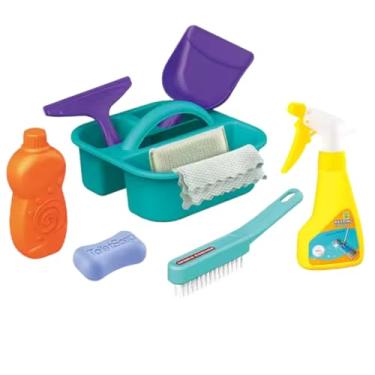 Imagem de Kit Infantil de Limpeza Conjunto Educativo com Cesta Organizadora Brinquedo Realista em Cores Vibrantes Acessórios de Limpeza para Brincadeira
