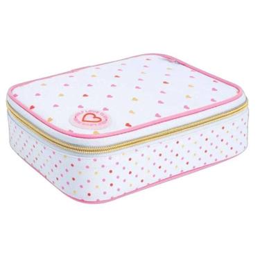 Imagem de Estojo Escolar Infantil Box Académie Coração Metalizado Azul - Tilibra