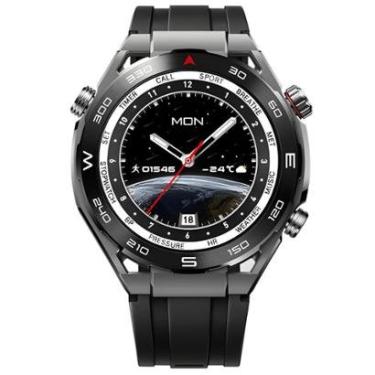 Imagem de Relogio Inteligente Hw5 Max Smart Watch Redondo Gps Nfc Masculino C/2 Pulseira Extra Android iOS-Unissex