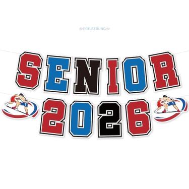 Imagem de Faixa de luta livre Senior 2026 - Não faça você mesmo decorações noturnas esportivas com tema esportivo suprimentos de festa para presentes de jogadores de luta livre