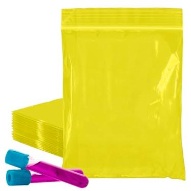 Imagem de PUREVACY Sacos amarelos com zíper para embalagem, 20 x 25 cm. Pacote com 1000 sacos de plástico. Sacos de plástico recicláveis. Sacos de zíper de polietileno de 2 mm de espessura. Saco reciclável com
