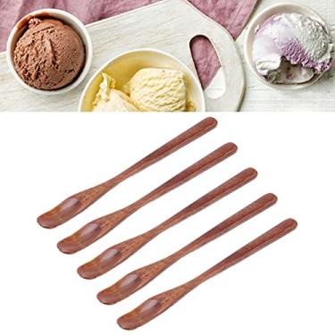 Imagem de Conjunto de colheres de madeira para sorvete, colher antiescaldante para alimentos, casa, cozinha