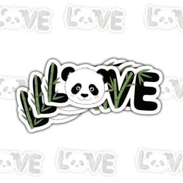 Imagem de 3 adesivos Panda Love, adesivos de vinil de animais fofos para laptop, caderno, diário, garrafa de água, tablet, garrafa de água, carro, presente divertido para adolescentes, estudantes, crianças