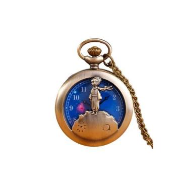 Imagem de Relógio de bolso The Little Prince Quartz Metal 4 cm com corrente - Li