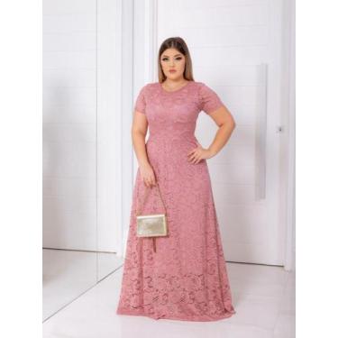 Imagem de Vestido Longo Soltinho Manga Curta Festa Romantico Casamento - Fashion