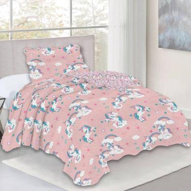 Imagem de Kit Cobre Leito Solteiro Infantil Fun Unicornios