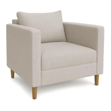 Imagem de Poltrona Decorativa Helena Linho Bege Dal Poz Estofados