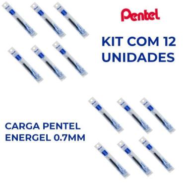 Imagem de Carga caneta gel pentel energel lr7-c 0.7 azul 12 unidades refil