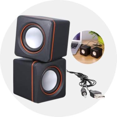 Imagem de Caixa de Som USB para Notebook e Computador - 2 Mini Caixinha de Som Estéreo Portátil 3.5mm P2 para Música, Jogos e Home Office - Caixa de som Auto falante - Shop100