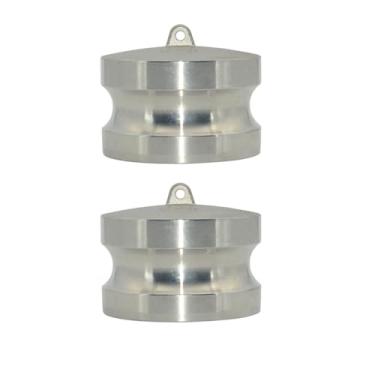 Imagem de VARMHUS Adaptador de bomba de lixo, tampa de poeira/tampa contra poeira, tipo DP Cam e acoplador de encaixe de tubo de mangueira ranhurada, aço inoxidável 316 (2 peças 2-1/5.1 cm)