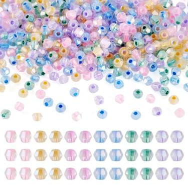 Imagem de KISSITTY 405 peças de contas de vidro de cristal facetadas bicone pequenas contas espaçadoras soltas 3,5 x 4,5 mm para fazer joias, faça você mesmo, miçangas, artesanato, pulseira, colar, brinco