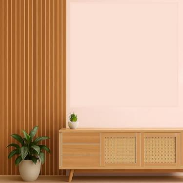 Imagem de Kit 100 Revestimentos Ripados, Placa Painel MDF 45x11cm Decorativo p, Parede (4 m² (80 Ripas),CASTANHO)